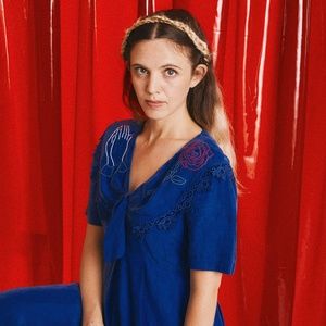 Hand Embroidered Praying Hands 90s Blue Dress